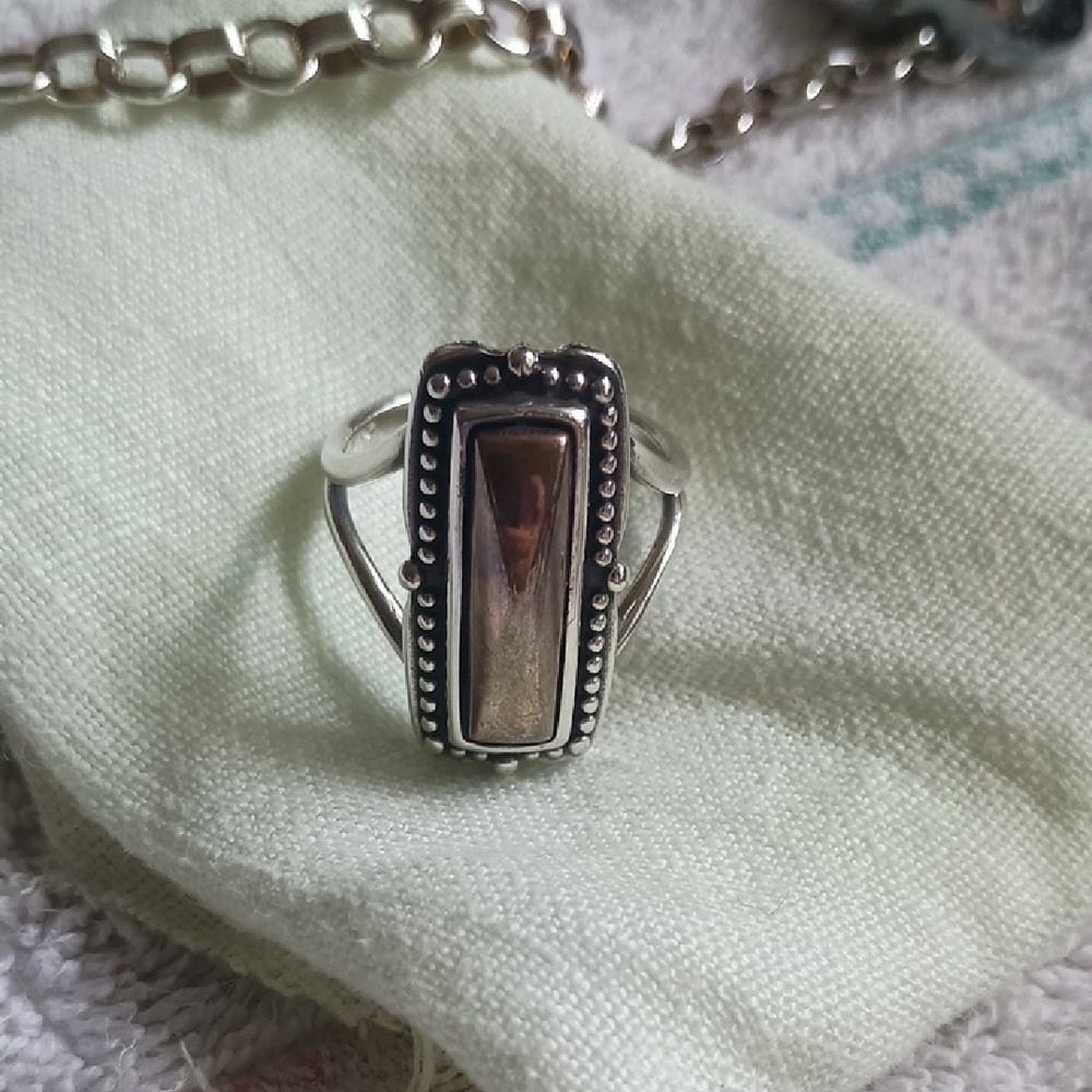 James Avery Silver Ring with Bronze Accent